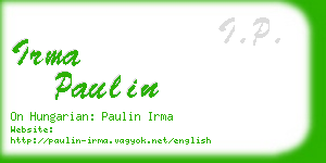 irma paulin business card